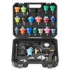 28 pcs Universal Radiator Pressure Tester Kit, Coolant Pressure Tester Kit with Manual Pump and Color-coded Test Caps, Coolant Vacuum Refill kit for Cars Motorcycles Trucks Cooling System
