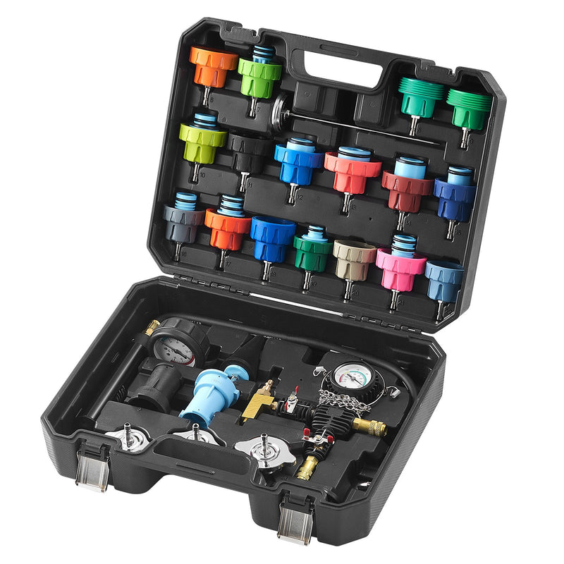 Radiator Pressure Tester Kit 28pc Manual Pump Coolant Car Motorcycle Truck