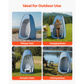 Pop up Shower Tent, Instant Portable Privacy Tent Changing Room with Hanging Bag, Ground Stakes, Ropes, Carry Bag, 190T Polyester with Silver Coating, Quick Setup, for Camping, Beach, Fishing