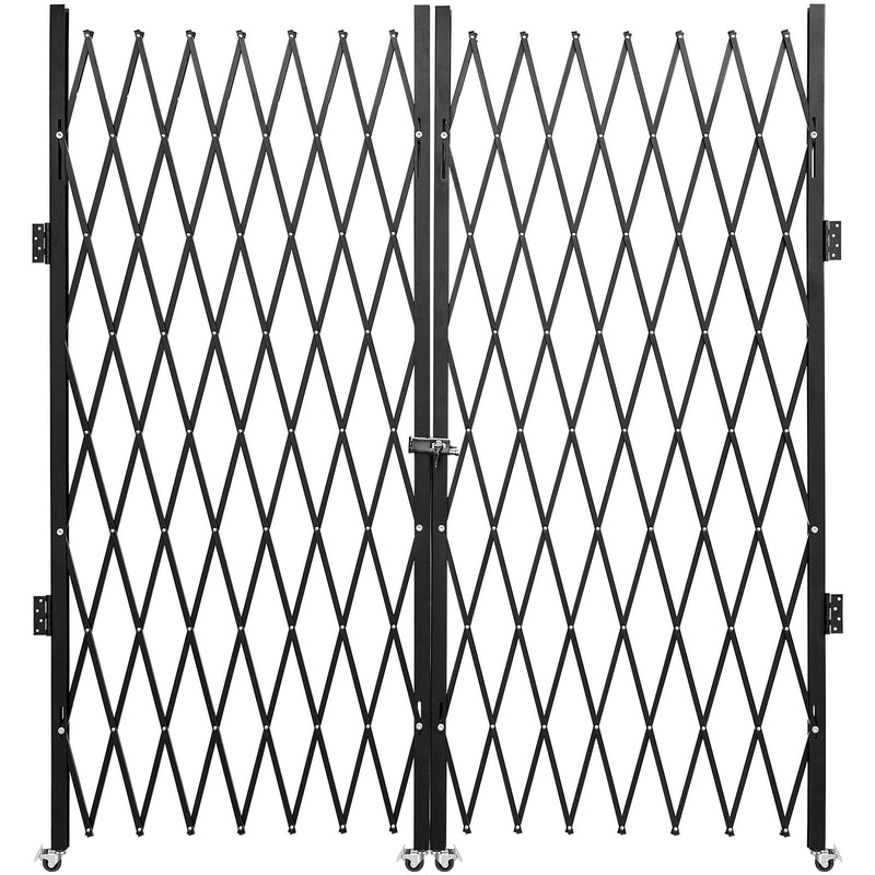 Double Folding Security Gate 5.1'H x 10.2'W Scissor Door