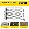 Double Folding Security Gate 5.1'H x 10.2'W Scissor Door