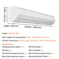 Air Curtain 1.5m Commercial Indoor 2547m³/h 2 Speed Wall Mount