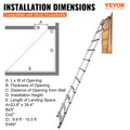 Attic Ladder Telescoping Aluminium 158.76kg 100cm x 59.94cm
