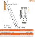 Attic Ladder Telescoping Aluminium 158.76kg 100cm x 59.94cm