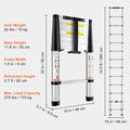 Telescoping Ladder Aluminum 12.5ft Extension Step Portable
