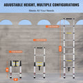 Telescoping Extension Ladder 8.5ft 375LBS Capacity One-Button
