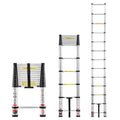 3.8m Telescoping Ladder Aluminum 150kg Capacity Collapsible Extension