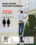 3.8m Telescoping Ladder Aluminum 150kg Capacity Collapsible Extension