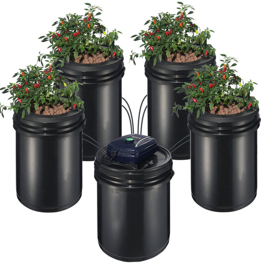 RDWC Hydroponics System 4 Bucket Deep Water Culture Kit Air Pump
