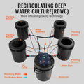 RDWC Hydroponics System 4 Bucket Deep Water Culture Kit Air Pump