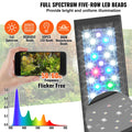 Aquarium Light, 14W Full Spectrum Fish Tank Light with 24/7 Natural Mode, Adjustable Timer & 5-Level Brightness, with Aluminum Alloy Shell Extendable Brackets for 12