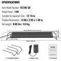 Aquarium Light 14W Full Spectrum 24/7 Timer Brightness 12-18