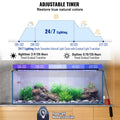 Aquarium Light 48W Full Spectrum 24/7 Timer 48-54