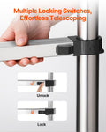 Telescoping Ladder 2540mm Stainless Steel 150kg Capacity 9-Step
