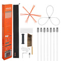 Chimney Sweep Kit 7m Extendable Brush Dual Heads Cleaner Goggles