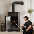 Chimney Sweep Kit 7m Extendable Brush Dual Heads Cleaner Goggles