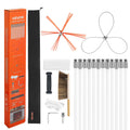 Chimney Sweep Kit 12m Extendable Brush Dual Heads Fireplace Cleaner
