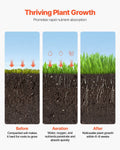 Rolling Lawn Aerator 435mm 27 Spike Manual Garden Soil Black