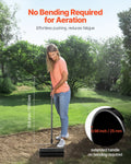 Rolling Lawn Aerator 435mm 27 Spike Manual Garden Soil Black