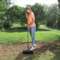 Rolling Lawn Aerator 435mm 27 Spike Manual Garden Soil Black
