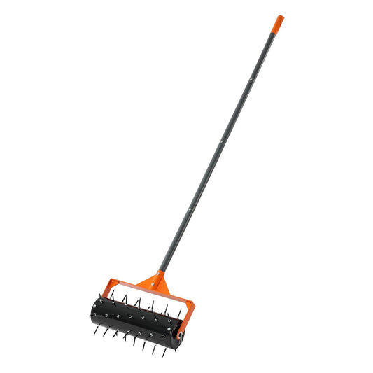 Rolling Lawn Aerator 410mm Manual 42 Spikes Fillable Drum 60in Handle