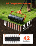 Rolling Lawn Aerator 410mm Manual 42 Spikes Fillable Drum 60in Handle