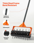 Rolling Lawn Aerator 410mm Manual 42 Spikes Fillable Drum 60in Handle