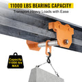 Manual Trolley 5 Ton Load Capacity Beam Track Roller Dual Wheels