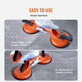 Glass Suction Cup 119mm 2 Pack 150kg Load Capacity Aluminum Handle