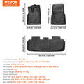VEVOR Tesla Model Y 2021-2024 Floor Mats 3pc TPE Liners Automotive