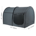 Bed Tent, Pongee Fabric, 4 Doors Breathable Dream Tent with 7 mm Fiber Poles on Bed Privacy, Full Size Block out Light Sleeping Bed Canopy, Fit for Kids Playhouse and Adults Sleeping Tent