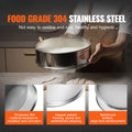 Flour Sieve Fine Mesh, 80 Mesh Flour Sifter, 304 Stainless Steel Fine Mesh Sifter Food-grade, Dia. 12.6