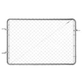Chain Link Fence Gate 183x122cm Galvanized Rust-Resistant Farm