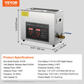 VEVOR Ultrasonic Cleaner 6L Digital Timer Heater Jewelry Watch Rings