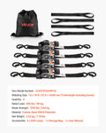 Ratchet Straps 25mm x 3m 544kg 4 Pack Tie Down S Hooks Soft Loops