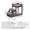 Pet Bunk Bed with Stairs Dog Cat Window Perch Storage Gray