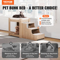 Pet Bunk Bed with Stairs Dog Cat Window Perch Indoor