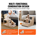 Pet Bunk Bed with Stairs Dog Cat Window Perch Indoor