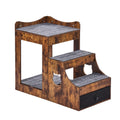 Pet Bunk Bed with Stairs Dog Cat Window Perch Storage Brown