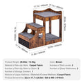 Pet Bunk Bed with Stairs Dog Cat Window Perch Storage Brown