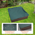 Sandbox with Cover 48.6x48.6x12.4in Square Sand Box HDPE Brown