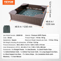 Sandbox with Cover 48.6x48.6x12.4in Square Sand Box HDPE Brown