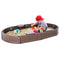 Sandbox with Cover 72x41.5x9.1in Oval HDPE 4 Seater Bottom Liner