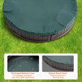 Sandbox with Cover 72x41.5x9.1in Oval HDPE 4 Seater Bottom Liner