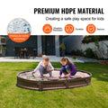 Sandbox with Cover 72x41.5x9.1in Oval HDPE 4 Seater Bottom Liner