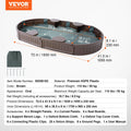 Sandbox with Cover 72x41.5x9.1in Oval HDPE 4 Seater Bottom Liner