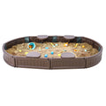 Sandbox with Cover 72x41.5x9.1in Oval HDPE 4 Seater Bottom Liner