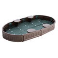 Sandbox with Cover 72x41.5x9.1in Oval HDPE 4 Seater Bottom Liner