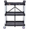 3 Shelf Foldable Utility Cart 165LBS Heavy Duty Lockable Wheels