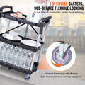 3 Shelf Foldable Utility Cart 165LBS Heavy Duty Lockable Wheels